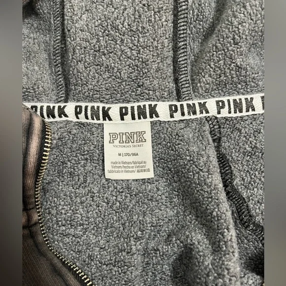 Victoria Secret Pink dark grey zip up size medium - Picture 7 of 7
